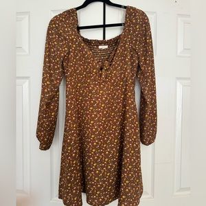 BROWN FLORAL DRESS